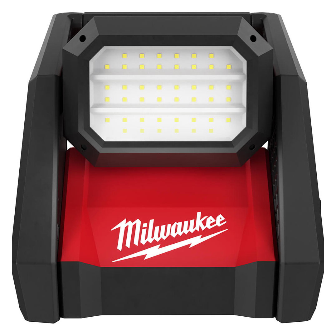 Milwaukee M18 ROVER 2366-20 Dual Power Flood Light, 0.65, 2 A, 120 VAC, 18 VDC, Lithium-Ion Battery, LED Lamp, Black/Red