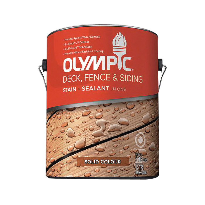 Olympic 53201 53202 Deck/Fence and Siding Stain, Clear, Liquid, 1 gal