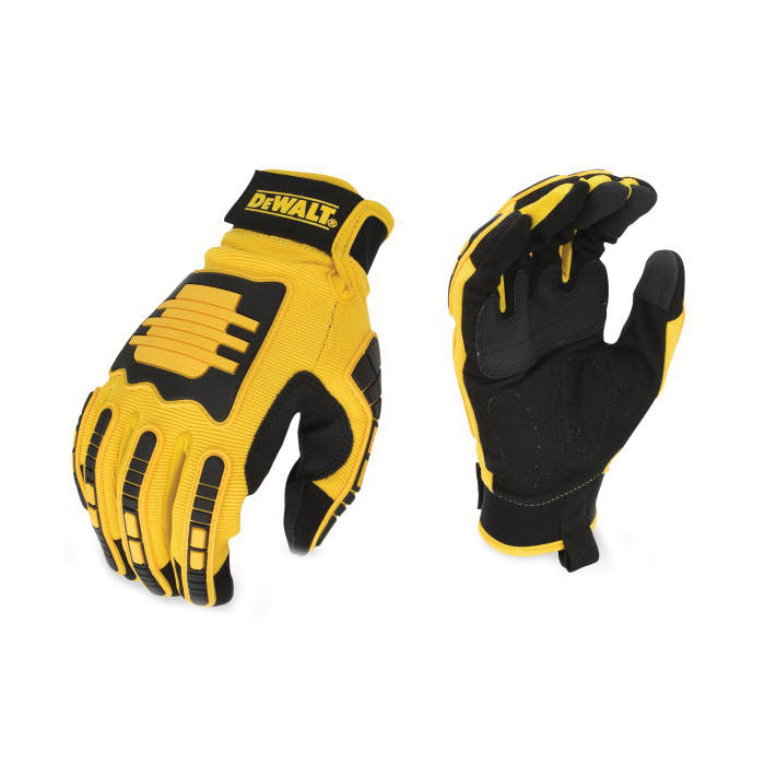 DPG781-L Mechanic Work Gloves, Performance, L, 10.34 in L, Reinforced Thumb, Hook and Loop Cuff, Yellow