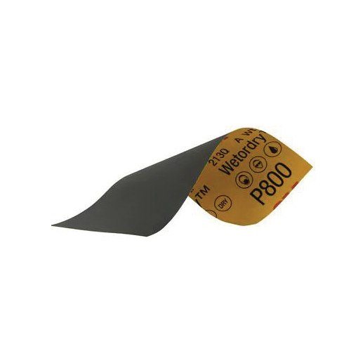 3M Wetordry 03022 Sandpaper, 9 in L, 3.66 in W, 800 Grit, Silicon Carbide Abrasive, Paper Backing