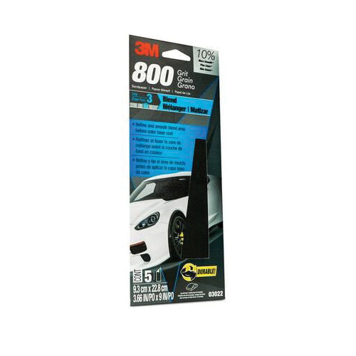 3M Wetordry 03022 Sandpaper, 9 in L, 3.66 in W, 800 Grit, Silicon Carbide Abrasive, Paper Backing