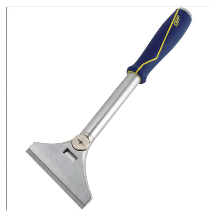 QEP 62920 Floor and Wall Scraper, 4 in W Blade, Stainless Steel Blade, Non-Slip Handle, Plastic Handle