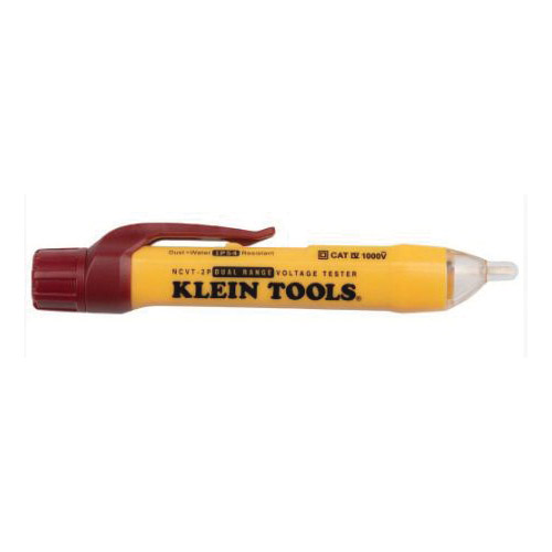 Klein Tools NCVT-2P Dual Range Tester, 70 to 1000, 12 to 1000 VAC, Functions: Voltage, Red/Yellow