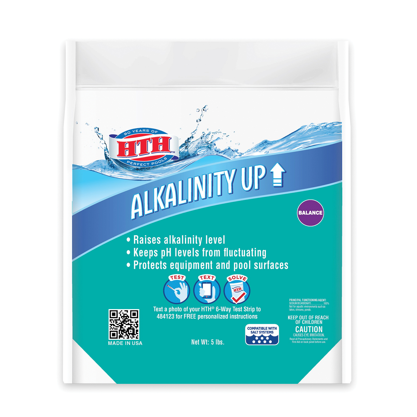 67043 Alkalinity Up Balancer, Granular, Powder, White, 5 lb