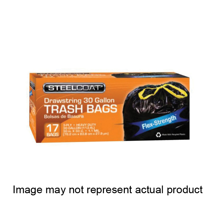 Steelcoat FG-P9941-45 Trash Bag, L, 30 gal