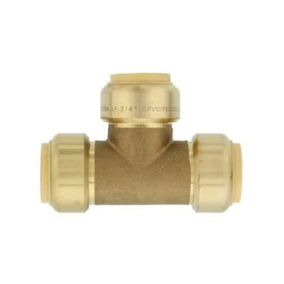 AquaPlumb PipeBite Series CC10075 Pipe Tee, 3/4 in, Push-Fit