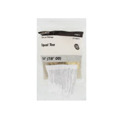 AquaPlumb PipeBite Series CC10075 Pipe Tee, 3/4 in, Push-Fit