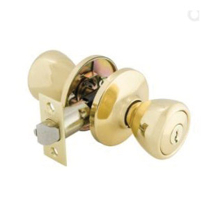 Guard Security 1990X281/2 Combination Lockset, Knob Handle, Tulip Design, Polished Brass