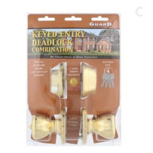 Guard Security 1990X281HDPB Combination Lockset, Knob Handle, Tulip Design, Polished Brass