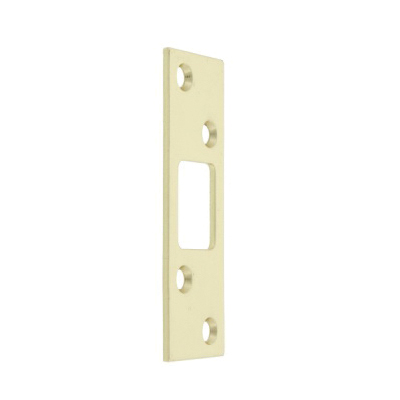 World and Main 58156 Deadbolt Strike Plate, 3-5/8 in L, 1-1/4 in W, Brass