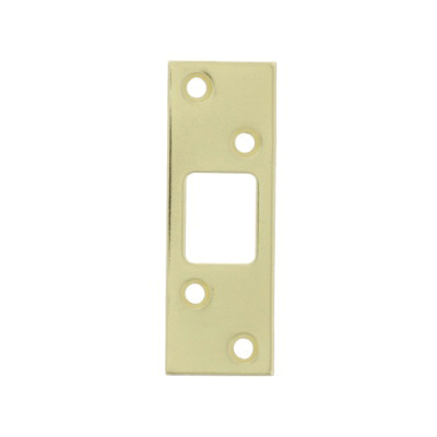 World and Main 58156 Deadbolt Strike Plate, 3-5/8 in L, 1-1/4 in W, Brass