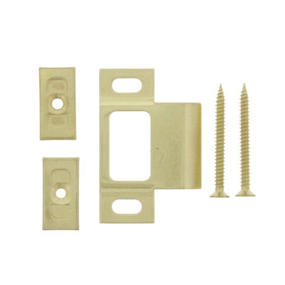 World and Main 58118R1 Deadbolt Strike Plate, 2-3/4 in L, 1-5/16 in W, Brass