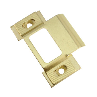 World and Main 58118R1 Deadbolt Strike Plate, 2-3/4 in L, 1-5/16 in W, Brass