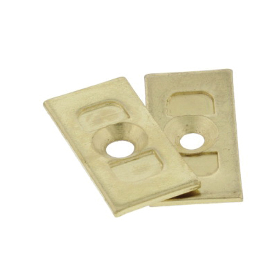 World and Main 58118R1 Deadbolt Strike Plate, 2-3/4 in L, 1-5/16 in W, Brass