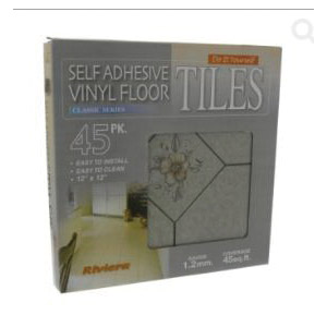 Rivera RT95012 Vinyl Tile, Yorkshire Rose Pattern, Self-Adhesive Installation