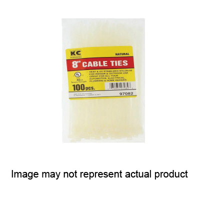 KC Professional 97082 Cable Tie, Nylon, Natural, 8 in L, 12/PK
