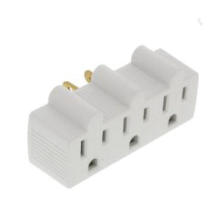 Bright-Way BW85041 Outlet Adapter, 3 -Outlet, White