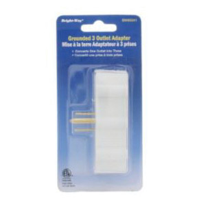 Bright-Way BW85041 Outlet Adapter, 3 -Outlet, White