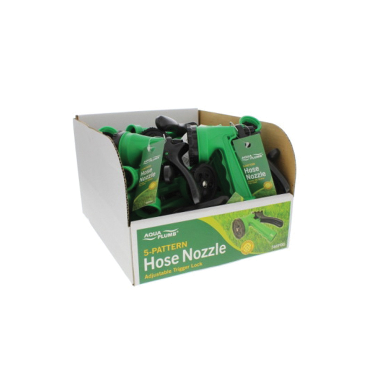 AquaPlumb 566PDQ 5-Function Hose Nozzle, Plastic, Green