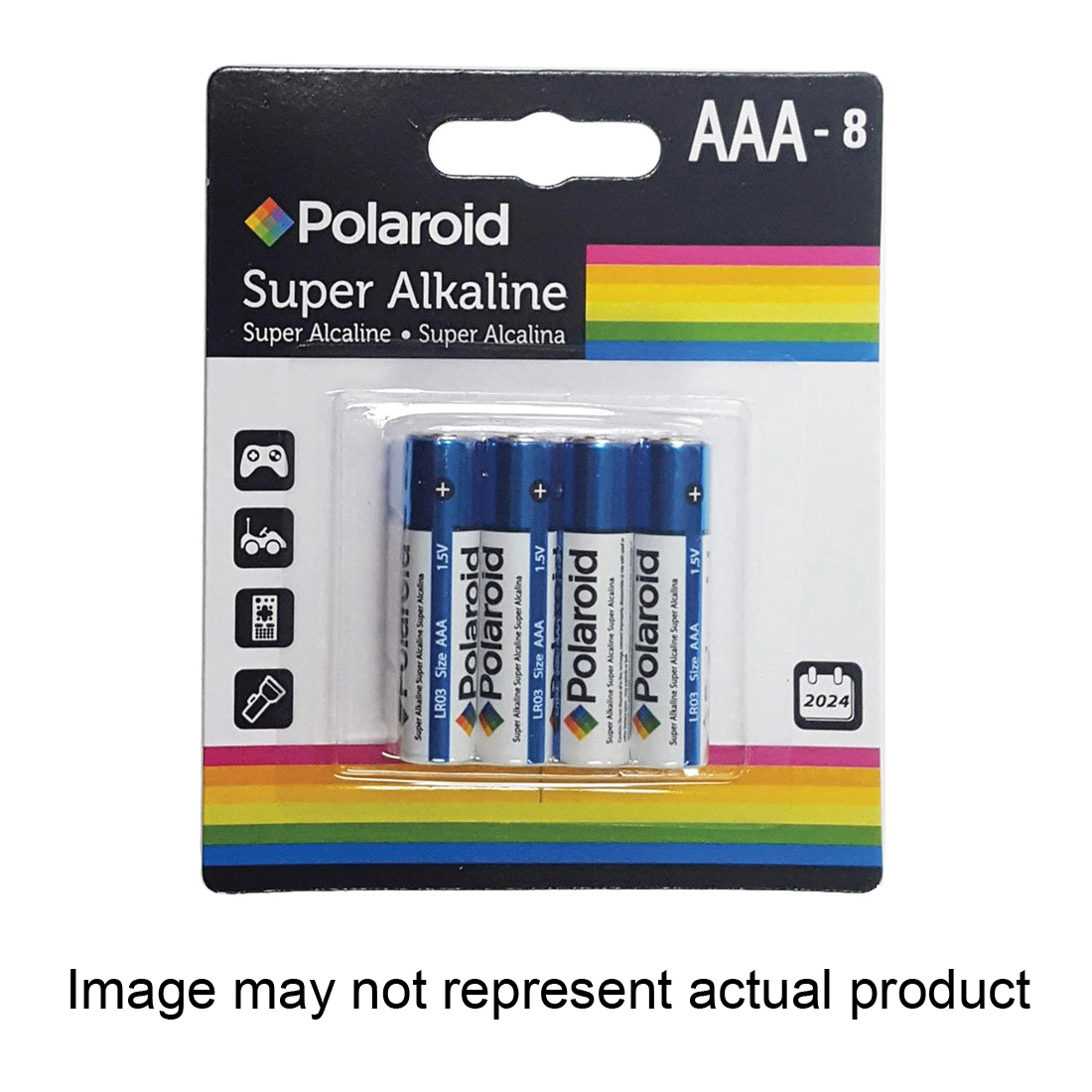 The Mazel Company 10029AYG Polaroid Battery, AAA Battery, Alkaline, 8/PK