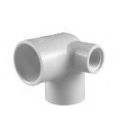 PVC 02520 0800HA Side Inlet Pipe Elbow, 3/4 x 3/4 x 1/2 in, Socket x Socket x FPT, 90 deg Angle, PVC