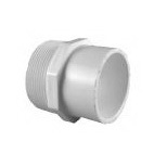 PVC 02110 0800HA Reducing Pipe Adapter, 3/4 x 1 in, Socket x MPT, PVC, White, SCH 40 Schedule