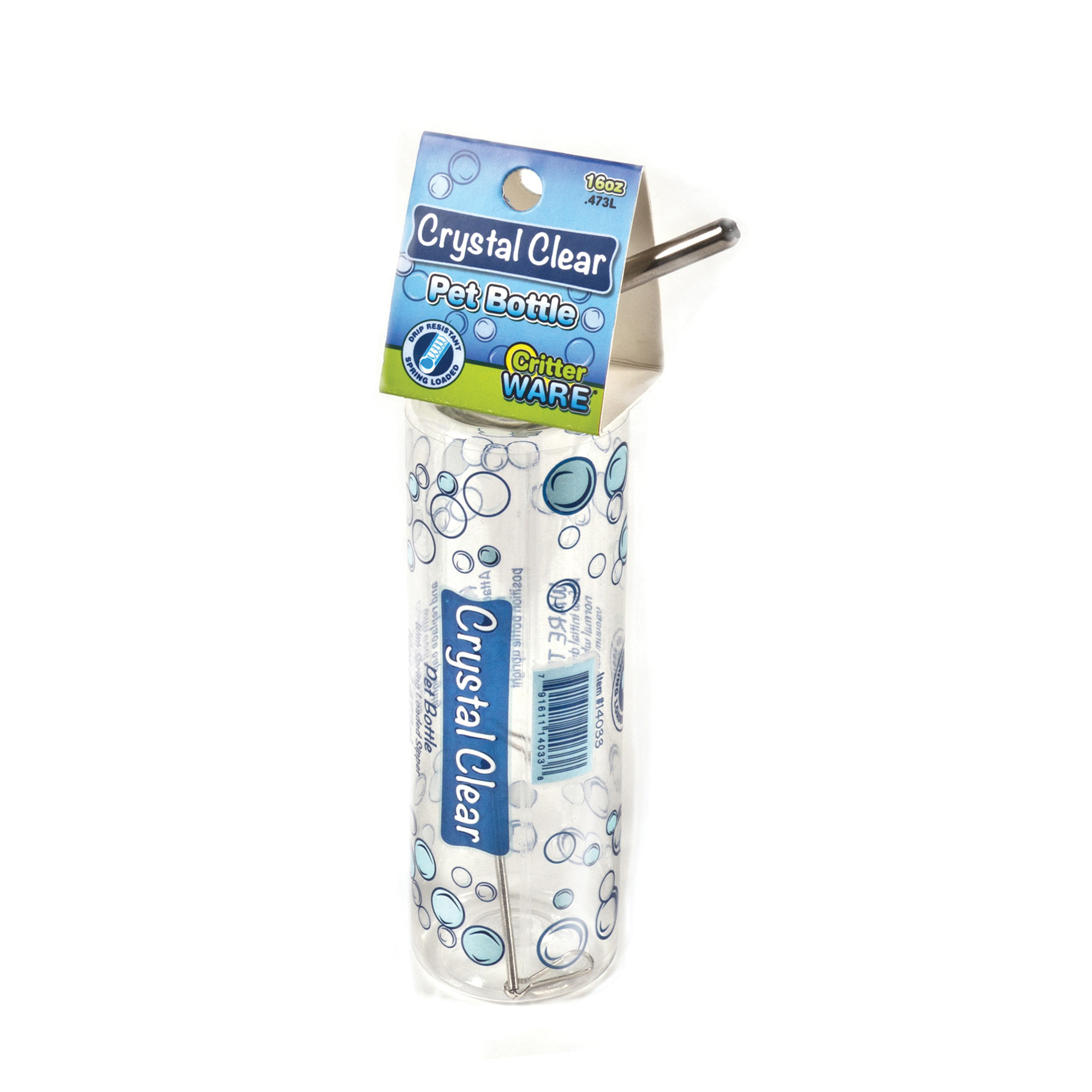 Ware 14033 Pet Bottle, 16 oz Volume, Plastic, Clear, Hang Mounting
