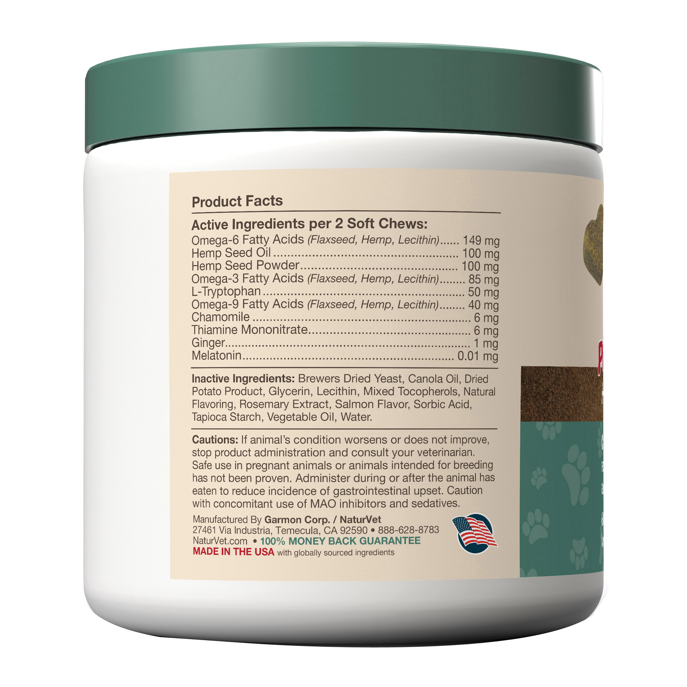 NaturVet Hemp Quiet Moments 79905933 Cat Soft Chew, 3 oz