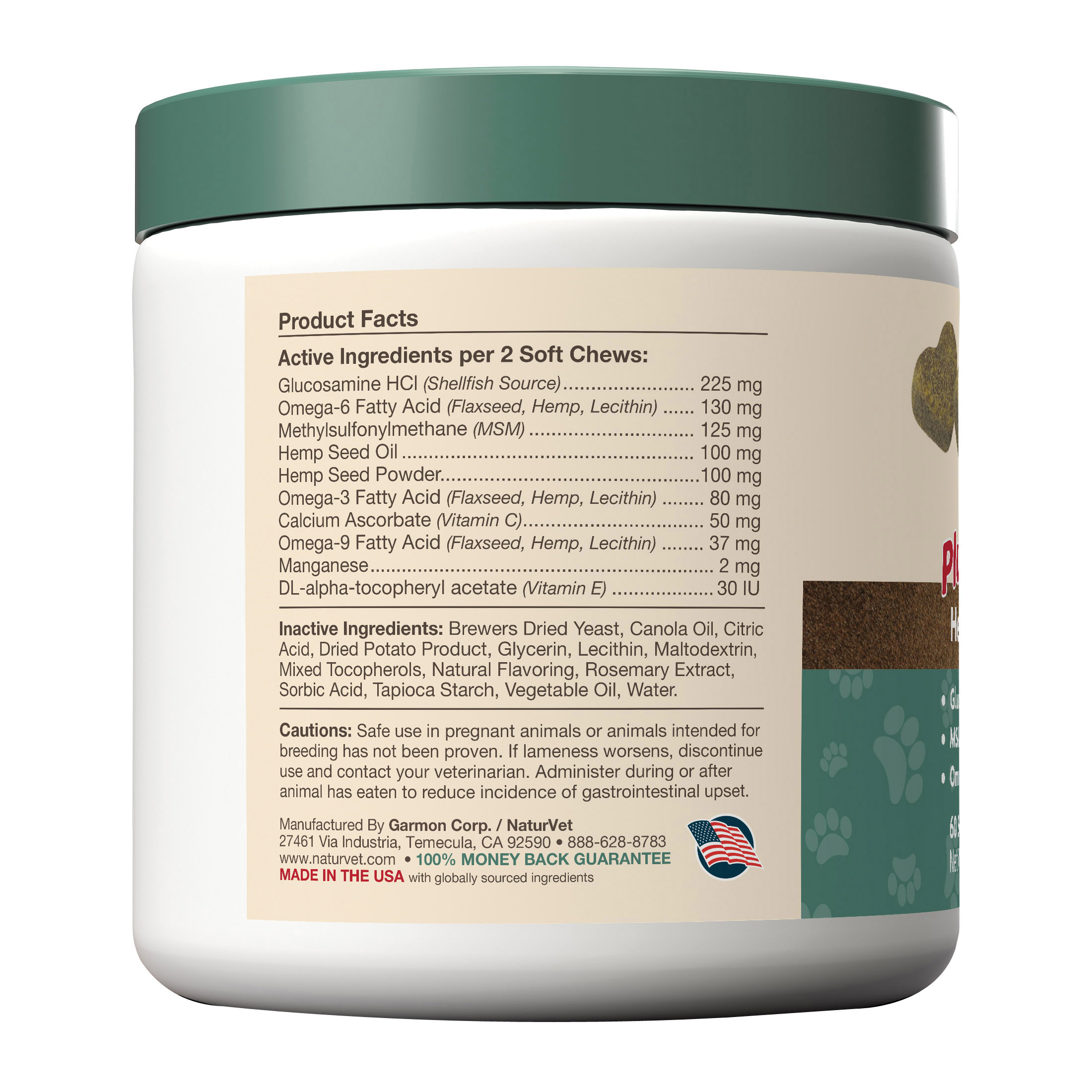 NaturVet Hemp Joint Health 79905923 Cat Soft Chew, 3 oz