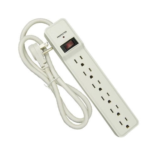 Master Electrician PS-6100F-5 Surge Protector, 6 -Outlet, 1460 J Energy, White