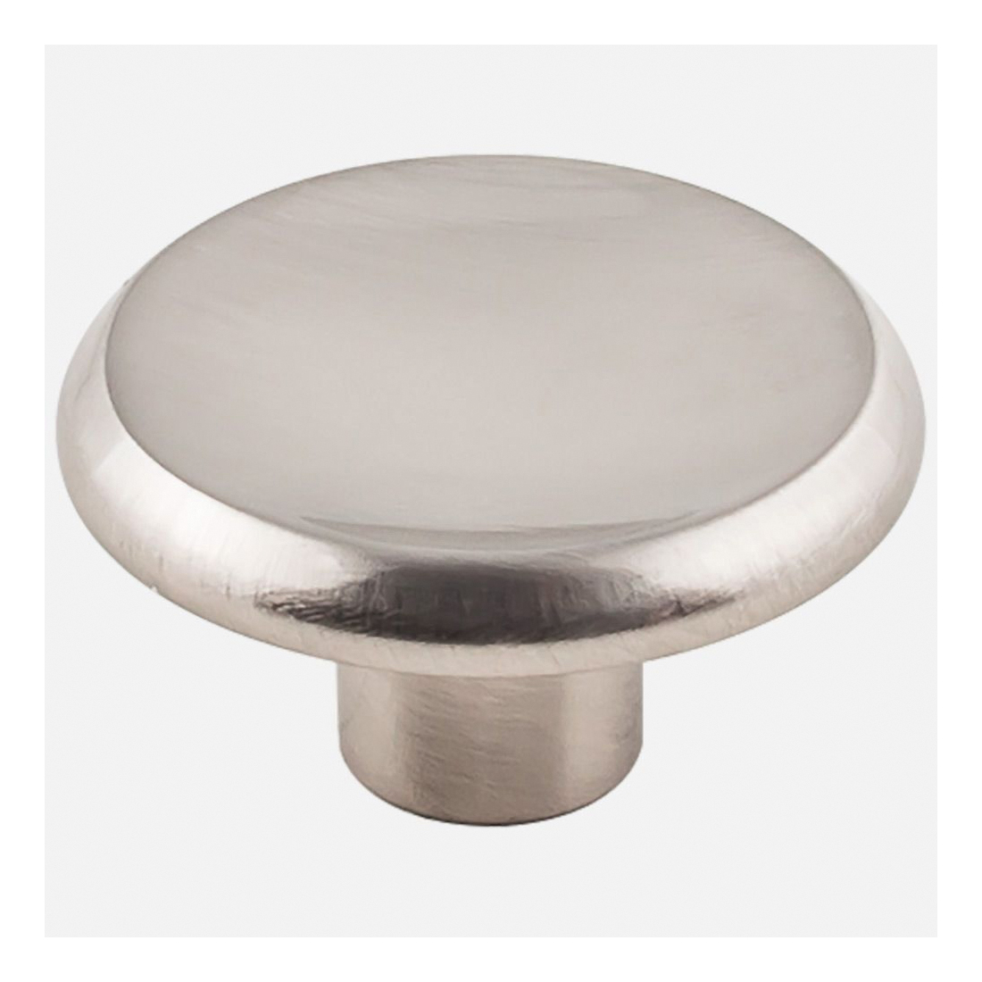 K063SN-10 Cabinet Knob, 1-3/16 in Projection, 1-1/2 in, Zinc, Satin Nickel, 10/PK