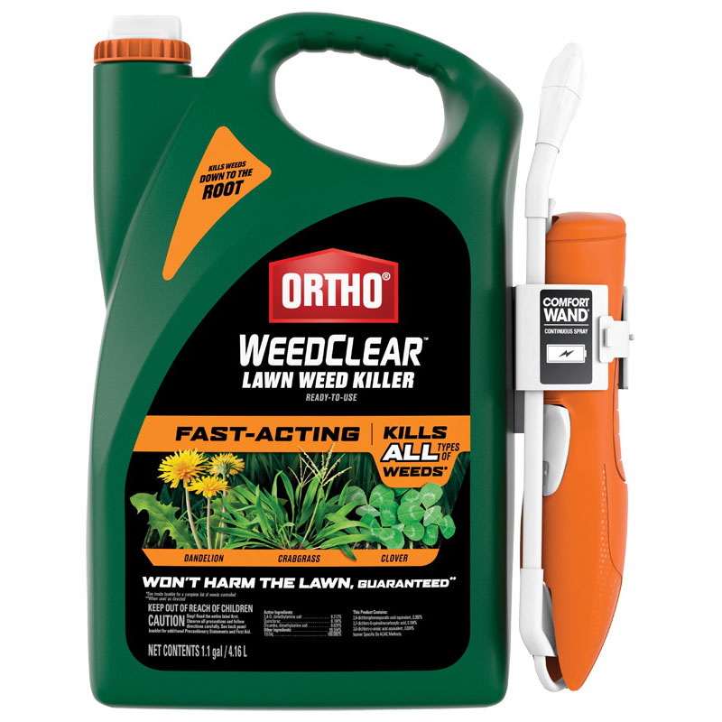 Ortho WeedClear 0446505 Ready-To-Use Lawn Weed Killer, Liquid, Spray Application, 1.1 gal Jug - 1