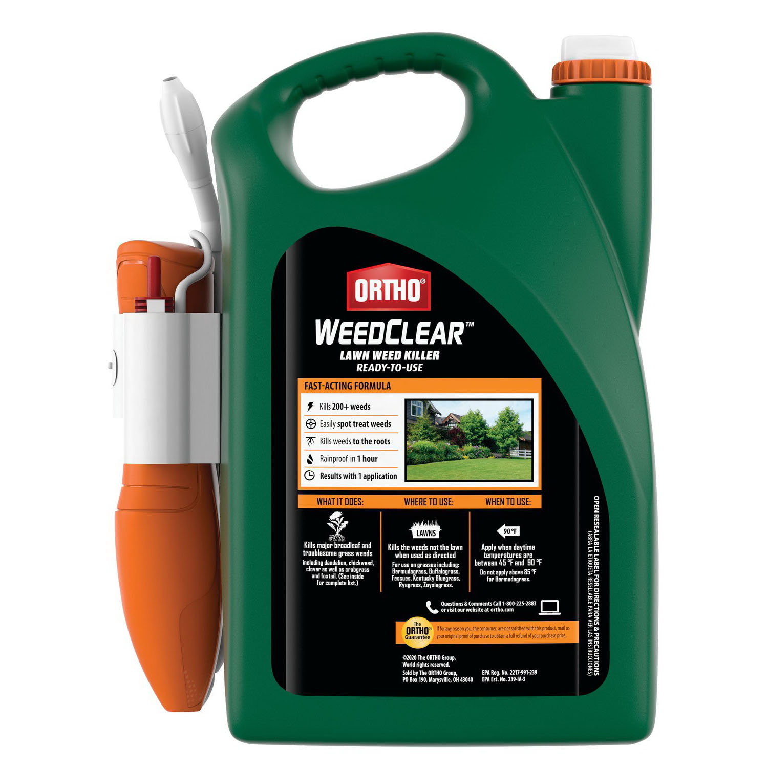 Ortho WeedClear 0446505 Ready-To-Use Lawn Weed Killer, Liquid, Spray Application, 1.1 gal Jug - 5