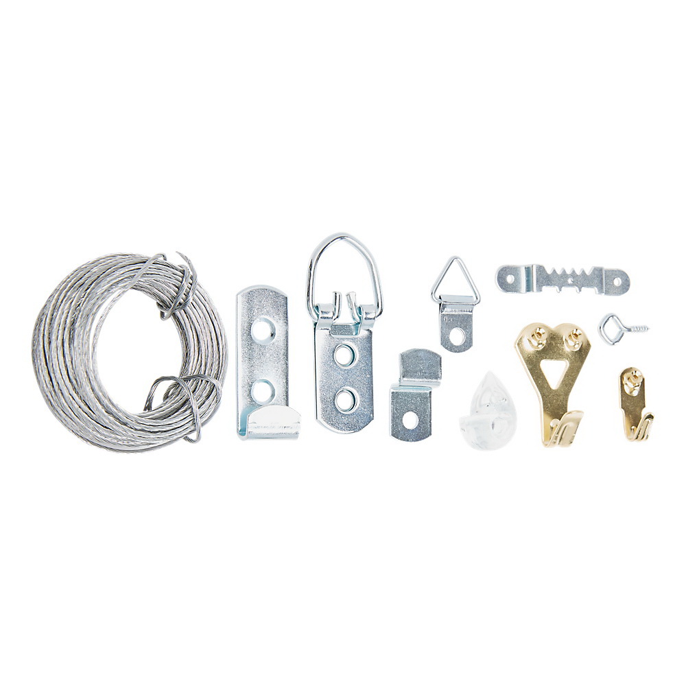 N260-403 Mirror Hanging Kit, 20 to 50 lb, Steel, Zinc Plated, Wall Mounting
