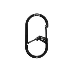 G Series GS2-01-R6 Dual Carabiner, 2 in OAL, Stainless Steel, Black