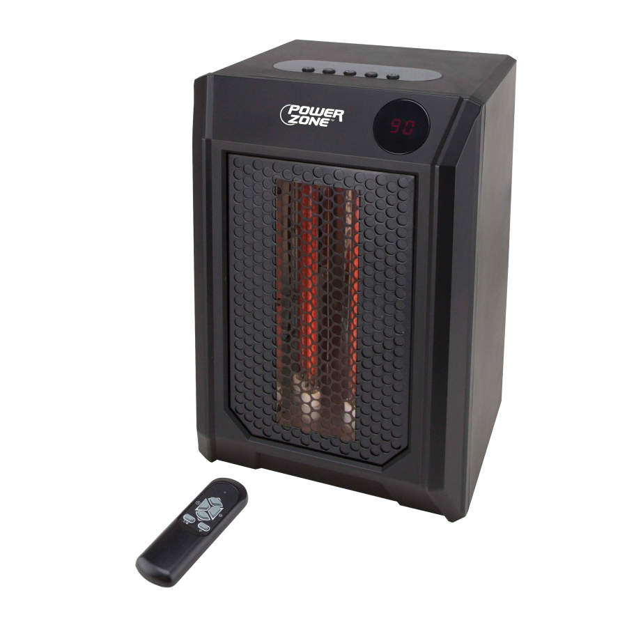 HT1195 Infrared Quartz Heater with Remote Control, 12.5 A, 120 V, 750/1500 W, 5118.2 Btu, Black