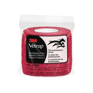 3M Vetrap 1404R Bandaging Tape, 5 yd L, 2 in W, Red - 2