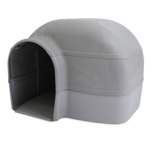 25415 Husky Dog House, 33-1/2 in OAL, 33.2 in OAW, 26 in OAH, Plastic, Gray