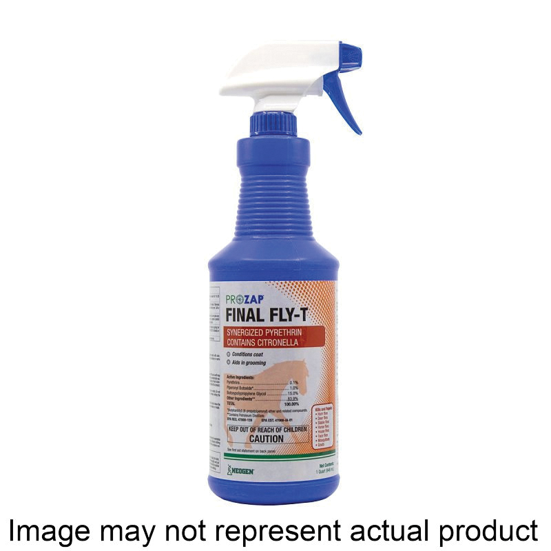Final-Fly-T 1597510 Fly-Die Equine Spray, Liquid, Clear/Light Yellow, Characteristic, Strong, 1 qt