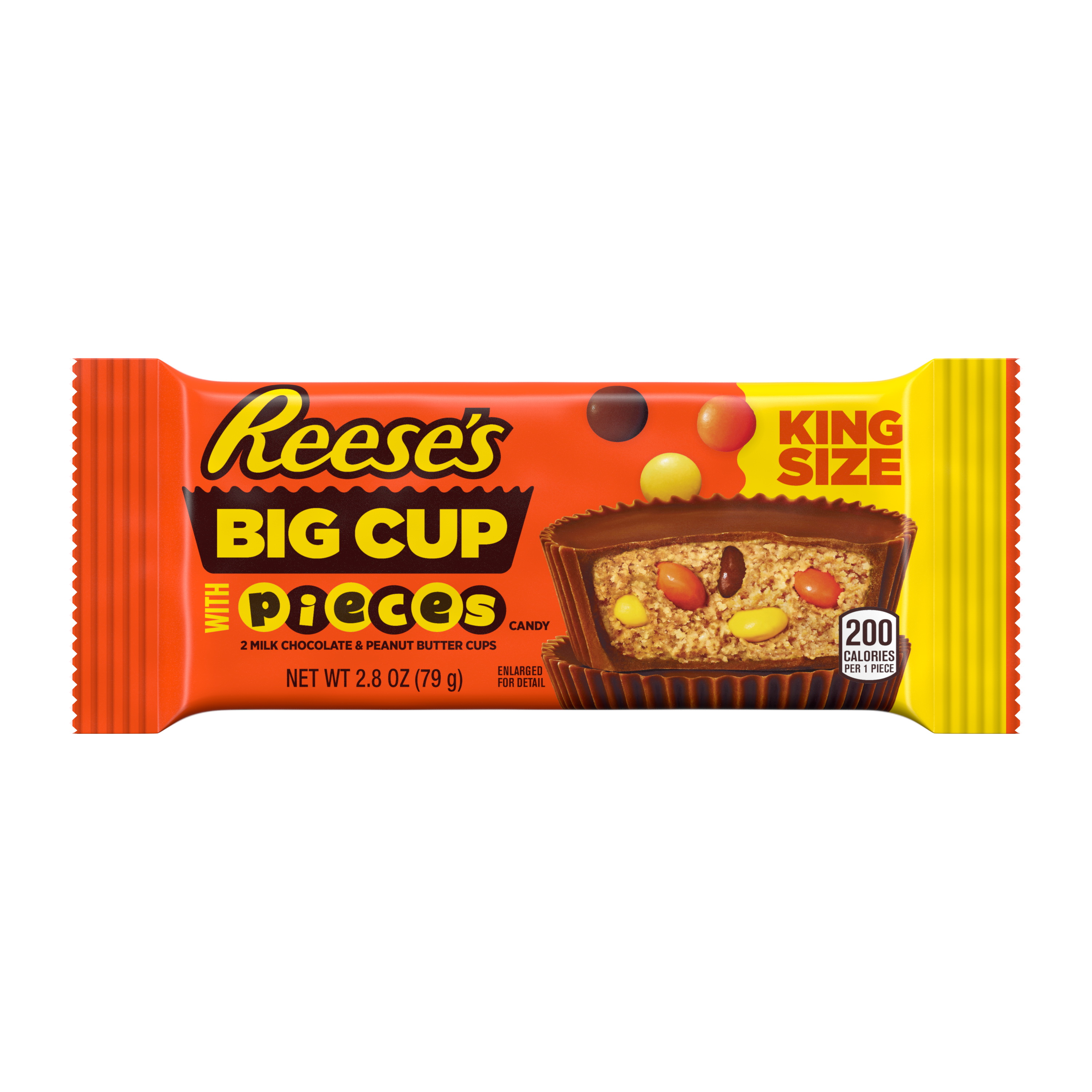 Reese's 5924 King Size Candy Cup, Bar, Milk Chocolate, Peanut Butter Flavor, 2.8 oz