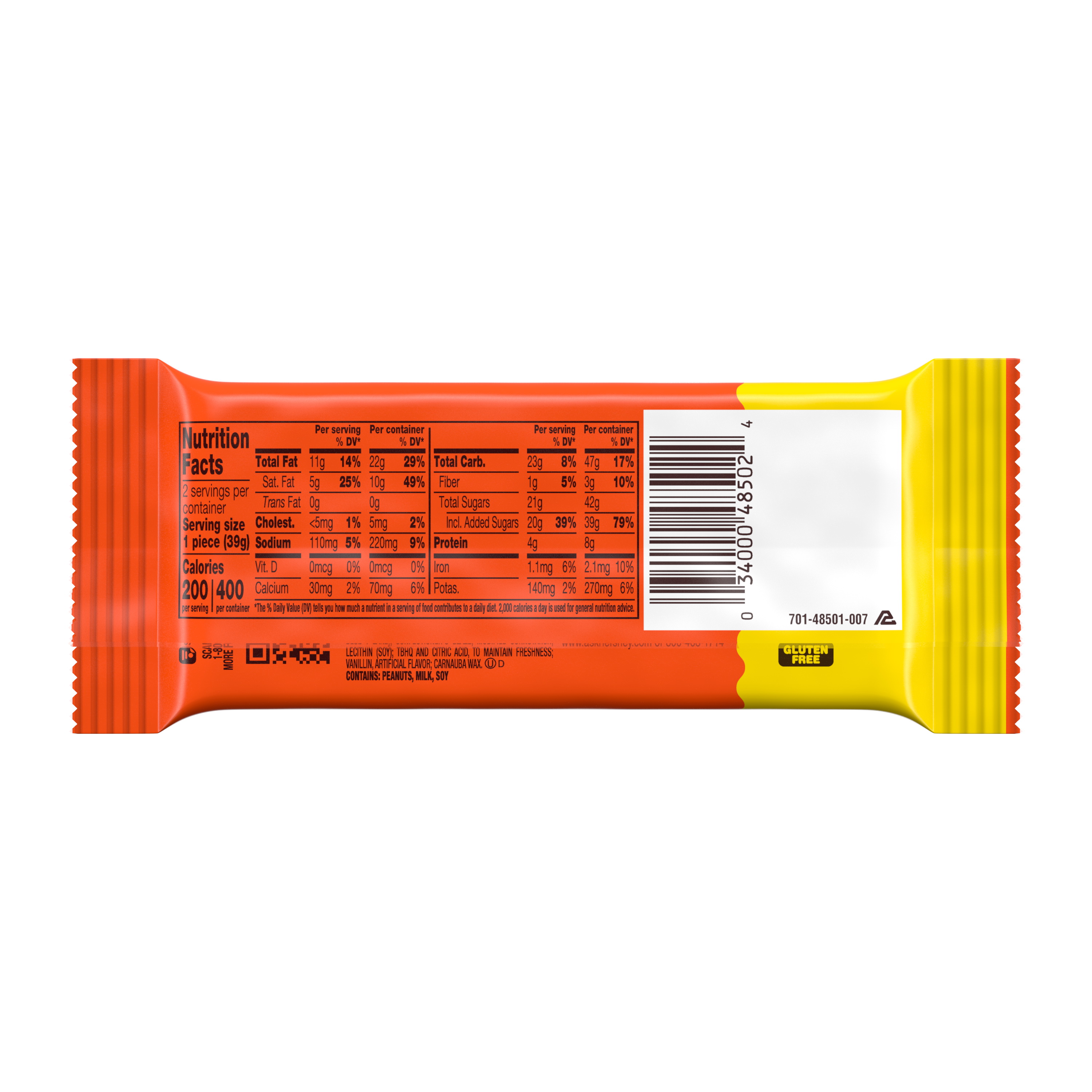 Reese's 5924 King Size Candy Cup, Bar, Milk Chocolate, Peanut Butter Flavor, 2.8 oz