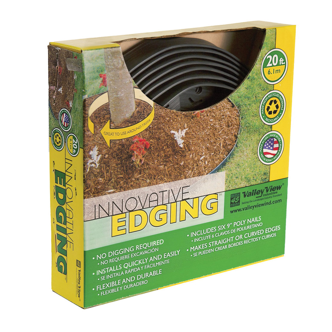 Valley View NDETC20LBMC Innovative No Dig Landscape Edging, 20 ft L, 1-1/2 in H