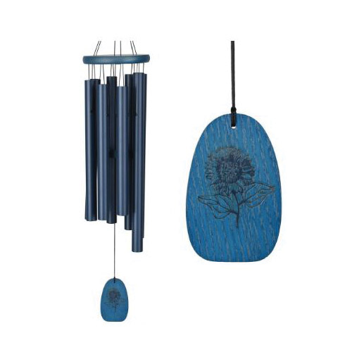 CPS Wind Chime, Provence, Aluminum/Ash Wood, Blue, Satin