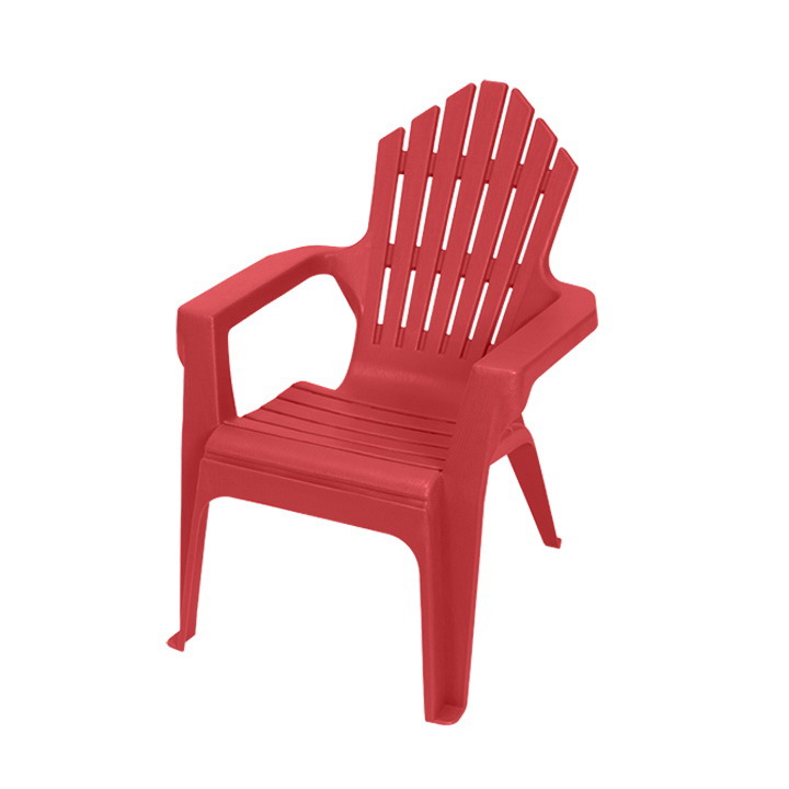 Kiddie Adirondack 11358-20PDQ Adirondack Chair, Resin Seat, Resin Frame, Red Explosion Frame