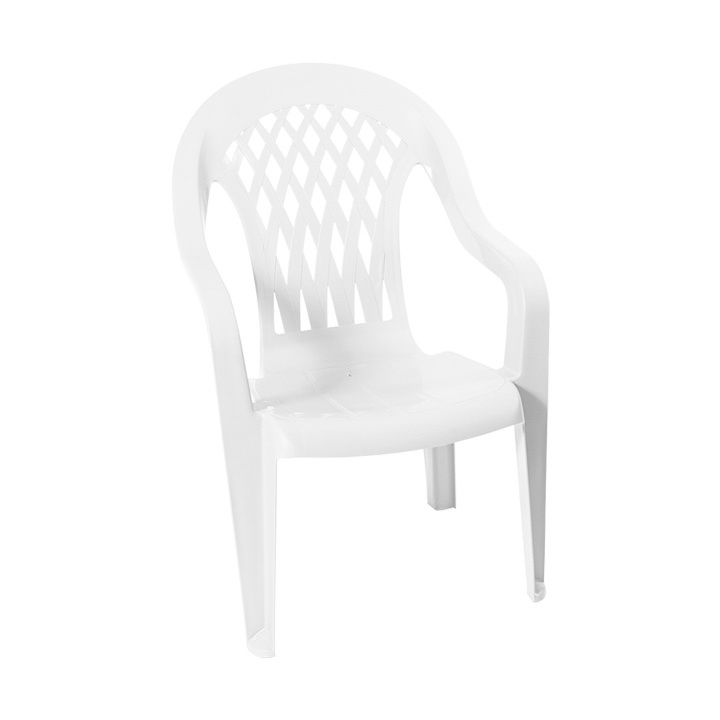 11213-32 High-Back Chair, Resin, White
