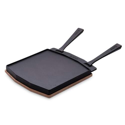 Ooni UU-P0A000 Dual-Sided Grizzler Plate, Cast Iron, Cast Iron Handle, Removable Handle - 3