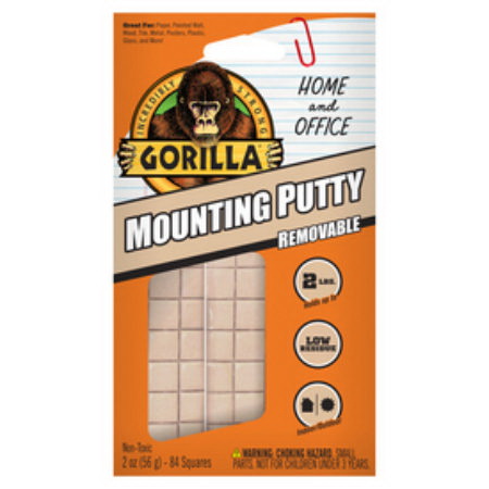 Gorilla 102745 Mounting Putty, Gray, 2 oz - 2