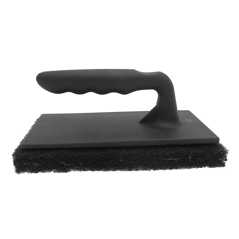 Mr. BAR-B-Q 06468Y Oversized Grill/Griddle Scrubber, 8 in L Brush, 4 in W Brush, Polyester Bristle, Plastic Handle