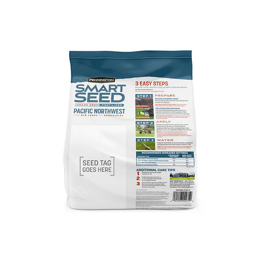 Grass Seed and Fertilizer Mix, Pennington, Pacific Northwest, 3 lb Bag - 5