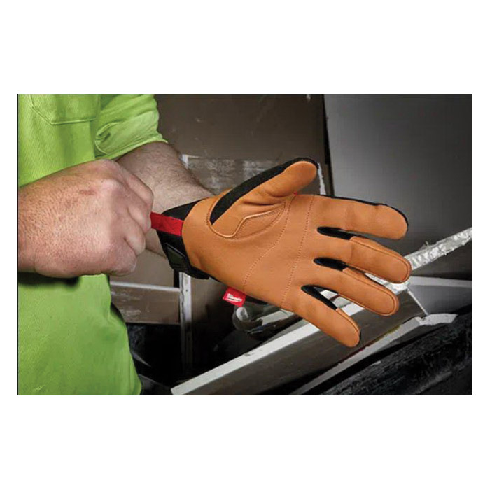 Milwaukee 48730021-M Gloves, M, 7.20 to 7.50 in L, Hook and Loop Cuff, Polyester Back, Tricot Polyester Lining - 3